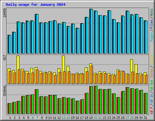 Daily usage for January 2024