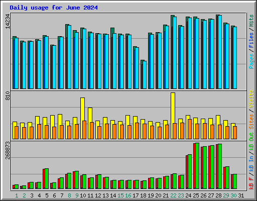 Daily usage for June 2024