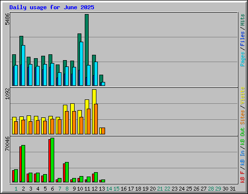Daily usage for June 2025