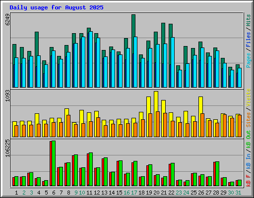 Daily usage for August 2025