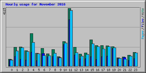 Hourly usage for November 2016