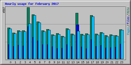Hourly usage for February 2017