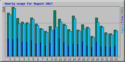 Hourly usage for August 2017