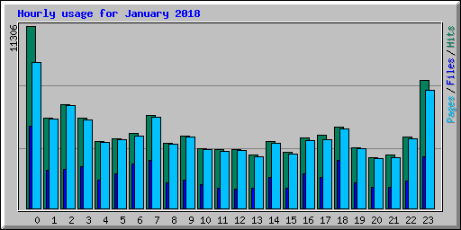 Hourly usage for January 2018