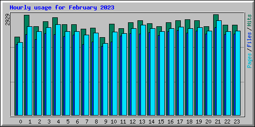 Hourly usage for February 2023