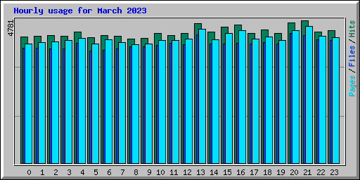 Hourly usage for March 2023