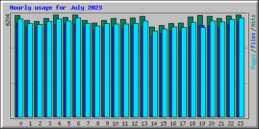 Hourly usage for July 2023