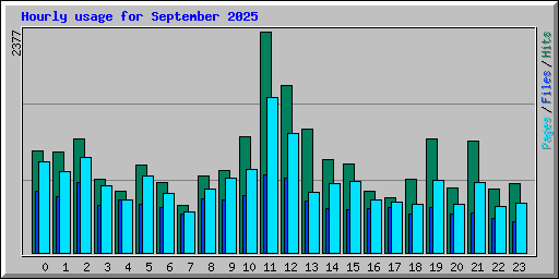 Hourly usage for September 2025
